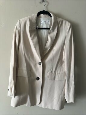 Mango Cream Single-Breasted Blazer